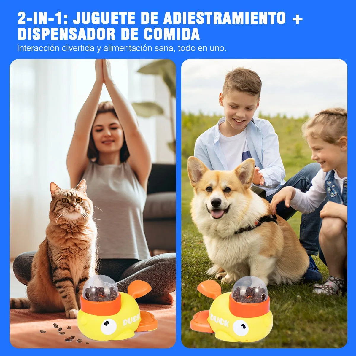 JUGUETE INTERACTIVO DISPENSADOR DE COMIDA PARA PERROS Y GATOS