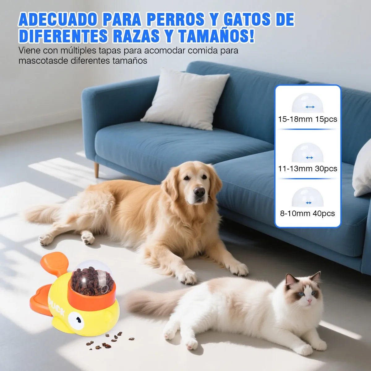 JUGUETE INTERACTIVO DISPENSADOR DE COMIDA PARA PERROS Y GATOS