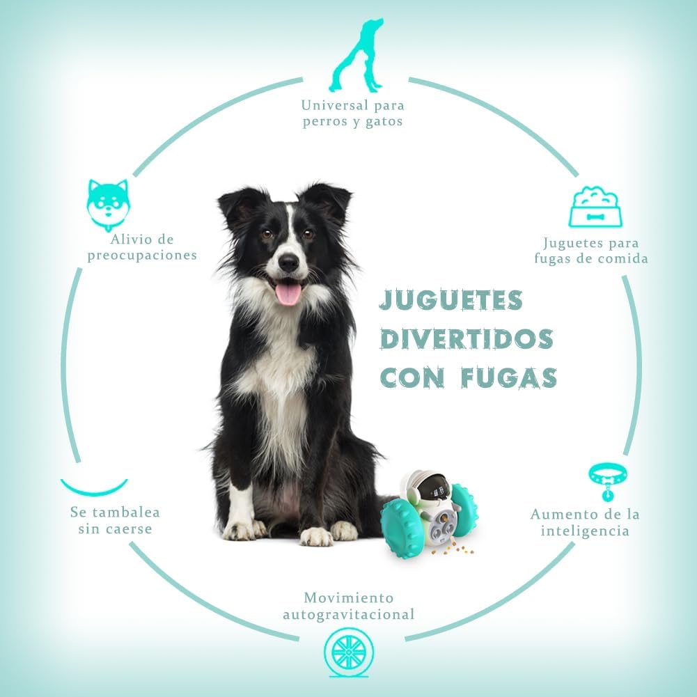 JUGUETE INTERACTIVO DISPENSADOR DE COMIDA PARA PERROS Y GATOS