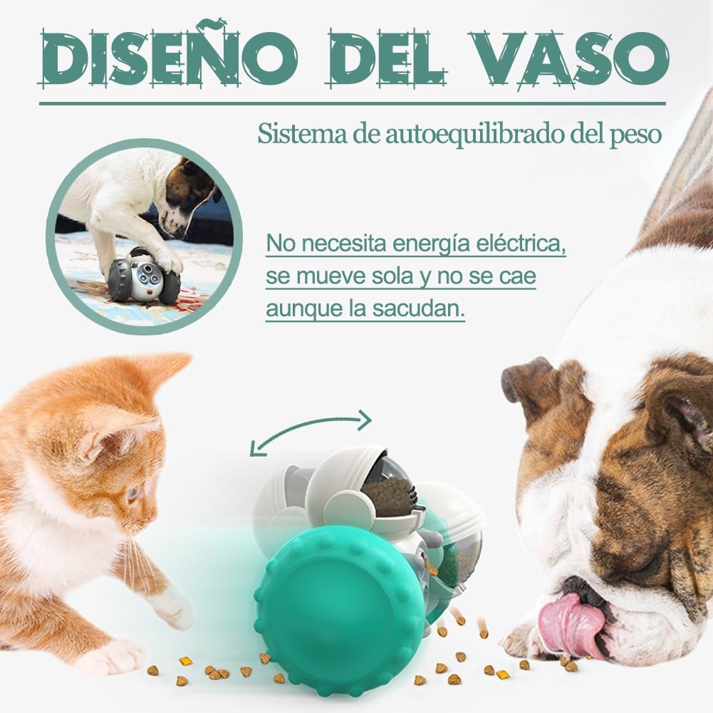 JUGUETE INTERACTIVO DISPENSADOR DE COMIDA PARA PERROS Y GATOS