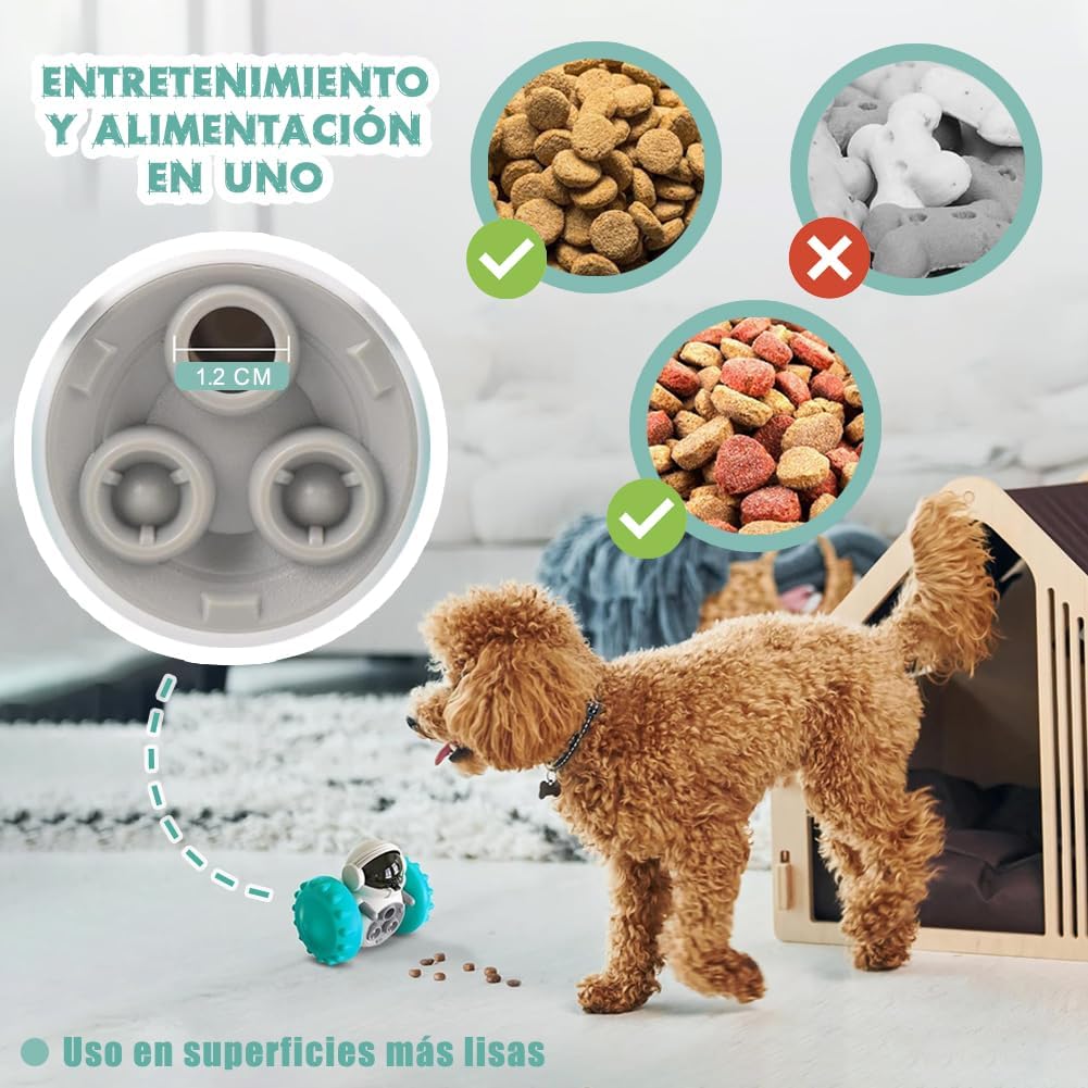 JUGUETE INTERACTIVO DISPENSADOR DE COMIDA PARA PERROS Y GATOS