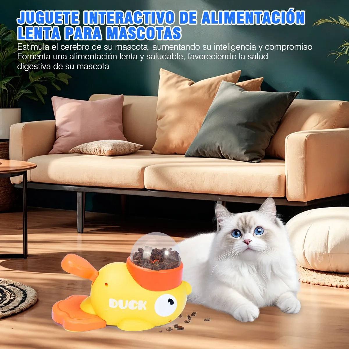 JUGUETE INTERACTIVO DISPENSADOR DE COMIDA PARA PERROS Y GATOS